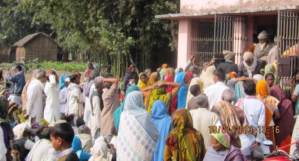 Parents at a school in Purnea demanding why their children were not being given their entitlements as well (January 2013)